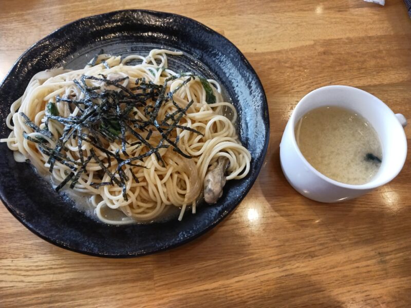 山形市Cafe Crew(カフェクルー)のカキの和風パスタ