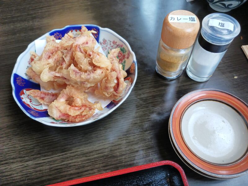 山形市手打蕎麦きふねのゲソ天単品