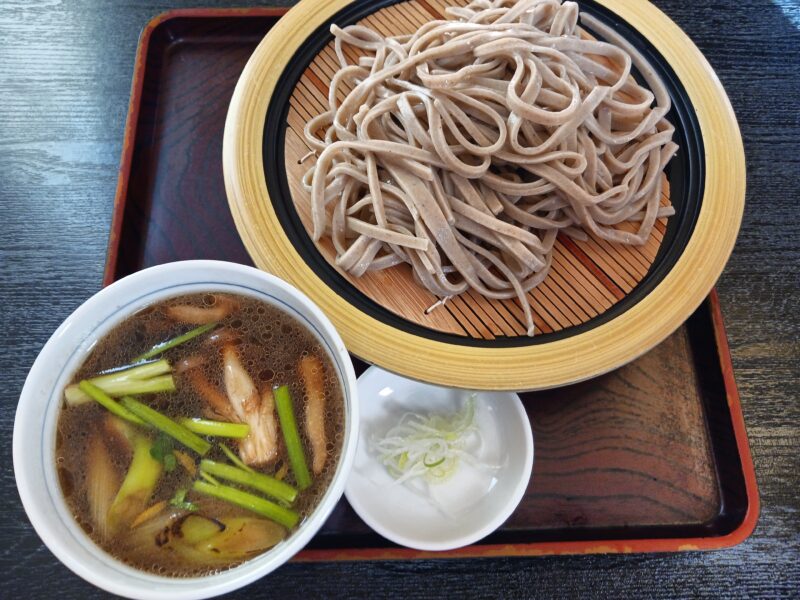 山形市　手打ちそば あづまやの鴨せいろ 太打ち